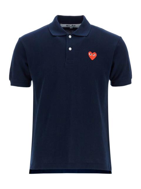 Comme des Garçons PLAY UNISEX T-SHIRT SLIM SHORT SLEEVE NAVY BLUE WITH RED HEART LOGO