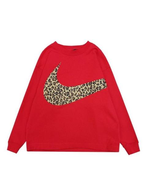 (WMNS) Nike Casual Sports Round Neck Pullover 'Red' CU1503-657