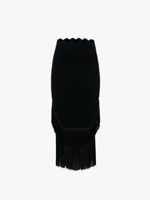 Victoria Beckham Crochet Patchwork Skirt In Black