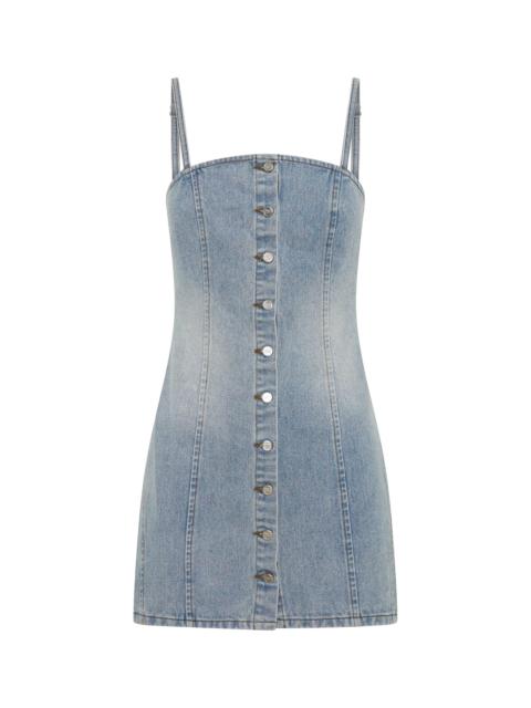 ONE TEASPOON Riviera Fitted Strappy Mini Denim Dress - Hendrixe Blue