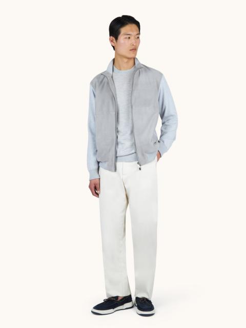 Paul & Shark HYBRID KNIT IN SILK AND COTTON WITH AQUALEATHER®