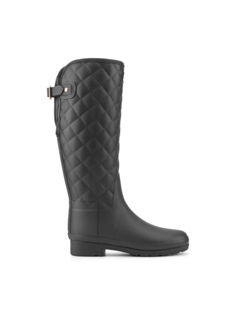 HUNTER Women's Refined Adjustable Quilted Slim Fit Tall Rain Boots