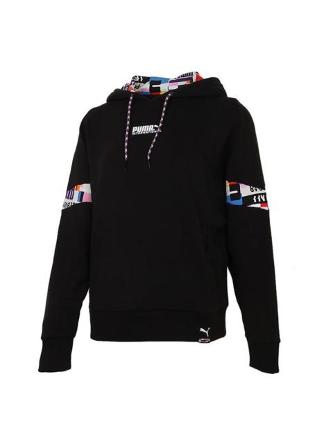 (WMNS) PUMA International Hoodie 'Black White' 531351-01