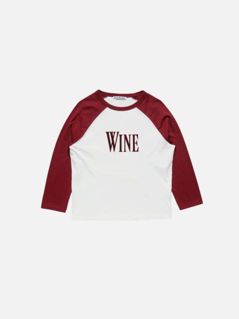Acne Studios Wine graphic t-shirt - Burgundy/white