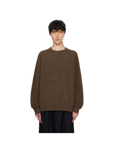 RAINMAKER KYOTO Brown Oneside Raglan Sleeve Crew Neck Sweater