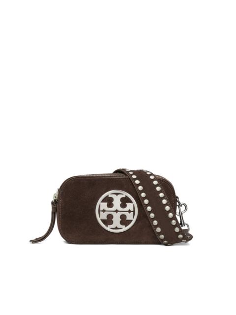 TORY BURCH mini Miller logo-studded suede crossbody bag