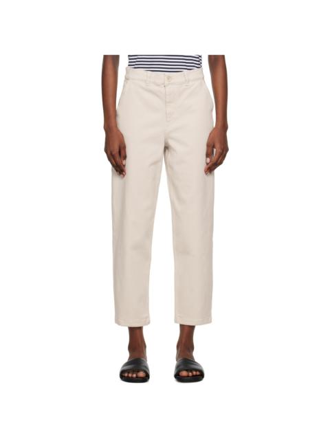 Sunspel Beige Tapered Trousers