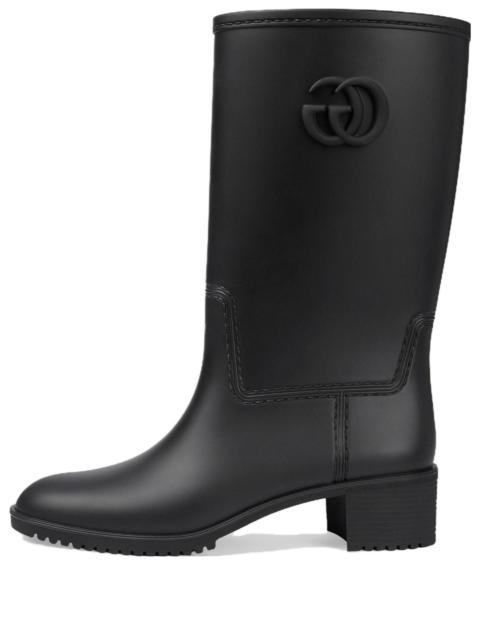 GUCCI (WMNS) Gucci Double G Rain Boot 'Black Rubber' 762700-J8710-1000