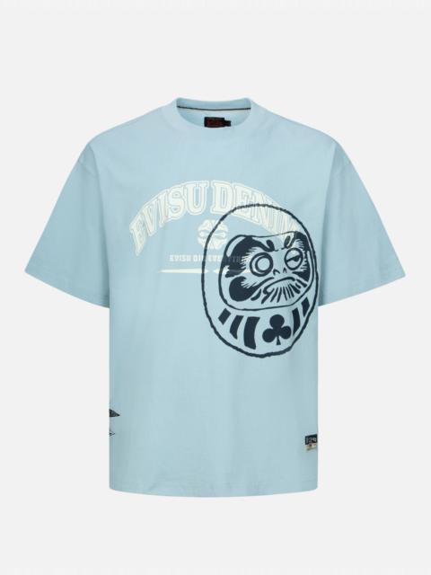 EVISU LOGO AND GAMING DARUMA PRINT RELAX FIT T-SHIRT