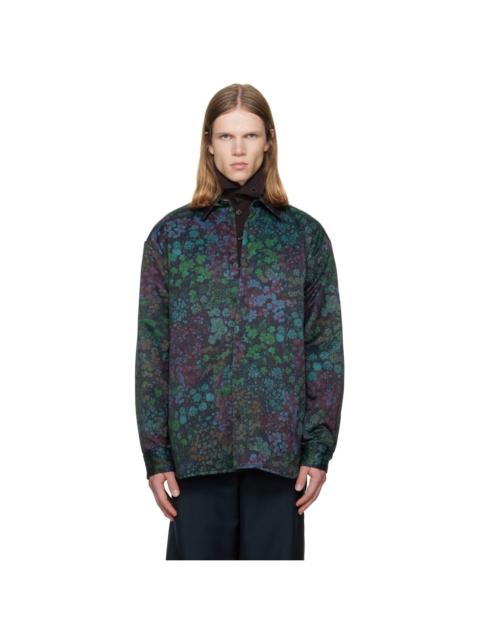 Dries Van Noten Green Padded Floral Overshirt