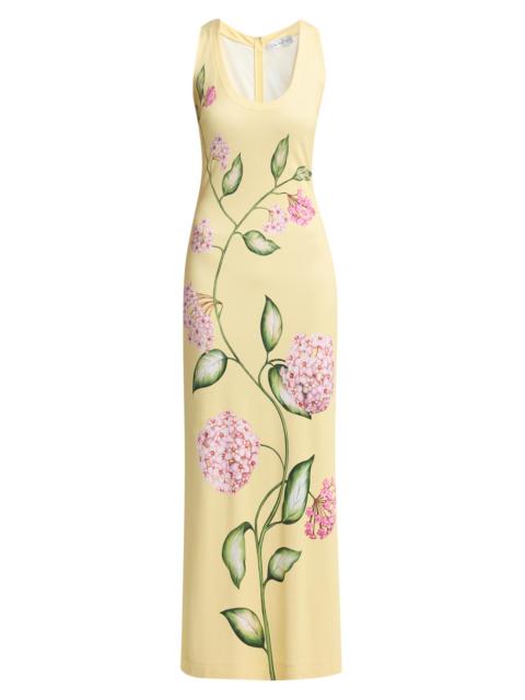 Oscar de la Renta Women's Porcelain Flower Jersey Gown - Pink Butter
