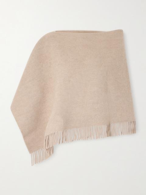 Brunello Cucinelli Fringed Wool And Cashmere-blend Poncho