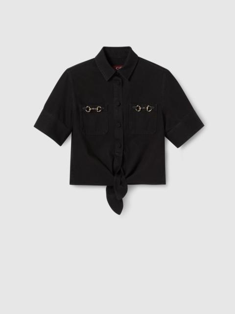 Denim shirt with Horsebit