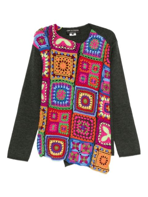 Comme des Garçons Homme Plus crochet-panel wool sweater