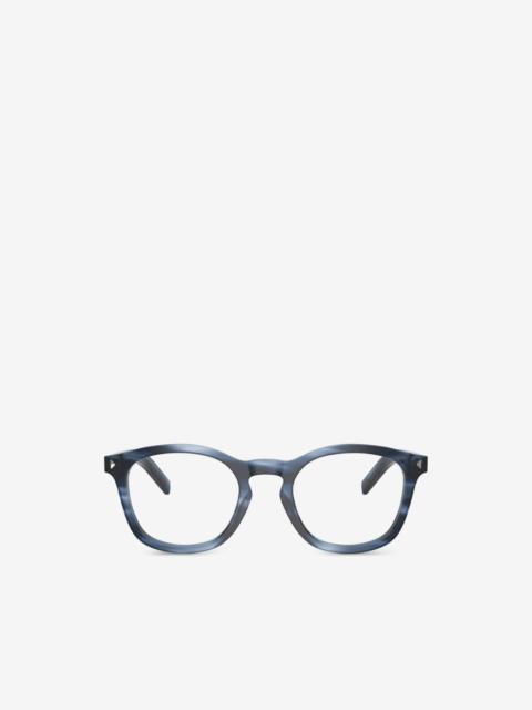 Prada logo-engraved round-frame glasses