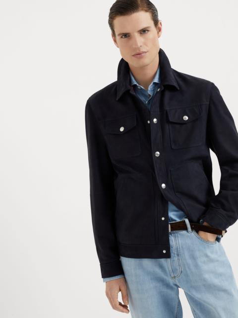 Nubuck shirt-style outerwear jacket