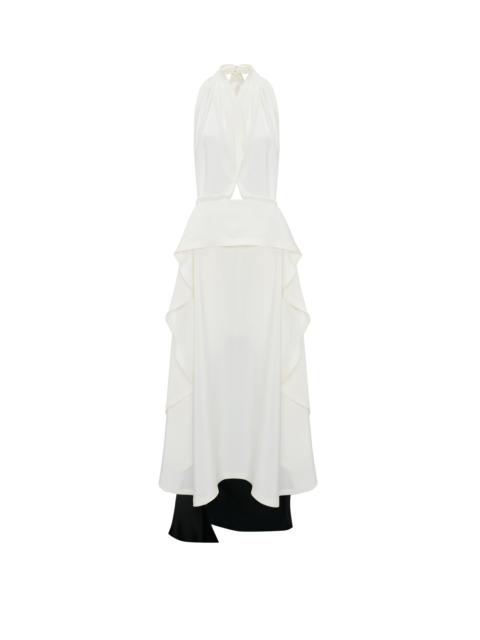 Victoria Beckham Sleeveless Circle Draped Dress In Ivory