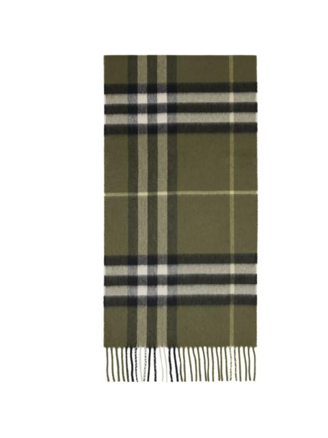 Burberry Khaki Check Cashmere Scarf