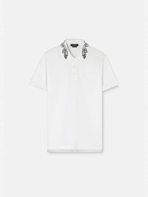 VERSACE Barocco Embroidered Polo Shirt