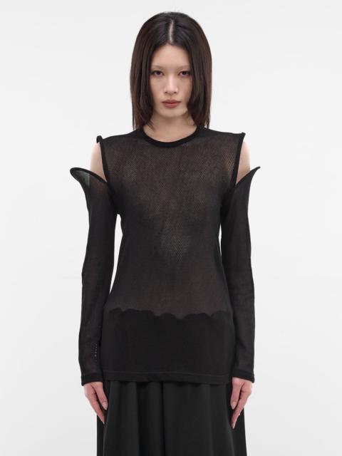 Junya Watanabe Sculptural Cut-Out Shoulders Mesh Top