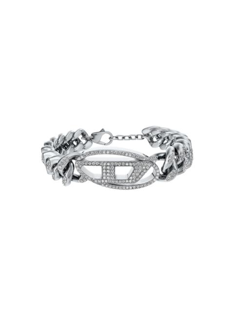 Diesel STAINLESS STEEL OVAL D GLITZ CHAIN BRACELET