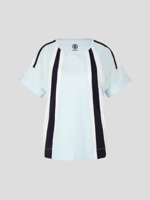 BOGNER PHILA T-SHIRT IN LIGHT BLUE/NAVY BLUE