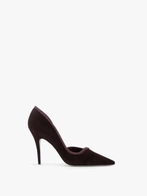 RENE CAOVILLA ONDA FONDANT SUEDE PUMP 100