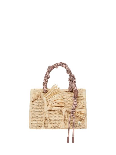 ALÉMAIS Ace Horse Raffia Box Bag