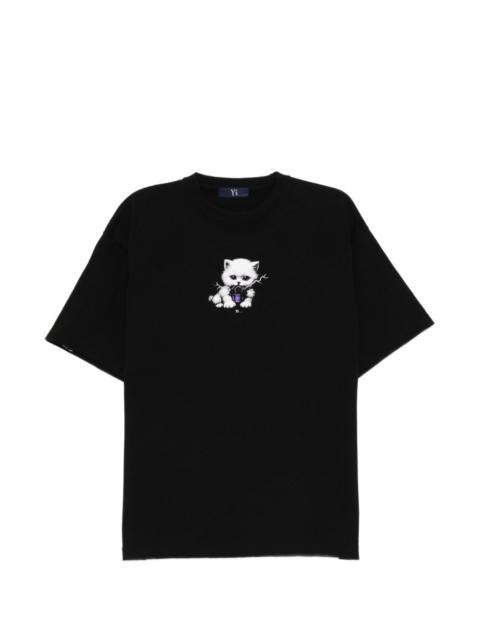 Y's cat-print T-shirt