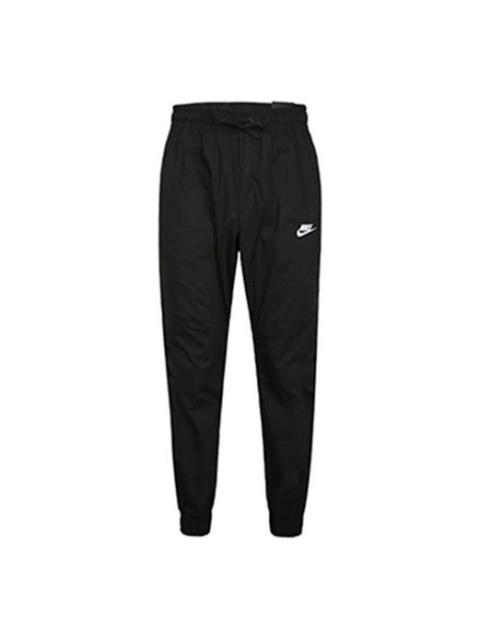 Nike Sportswear Solid Color Sports Woven Long Pants Black 928001-010