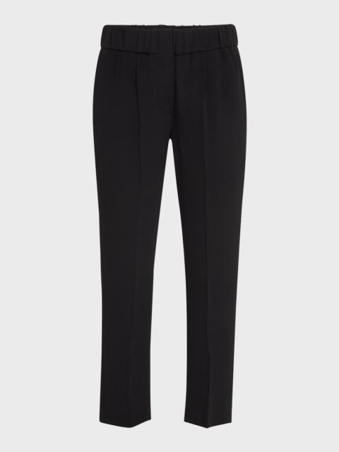 Brunello Cucinelli Silk Pull-On Cropped Pants