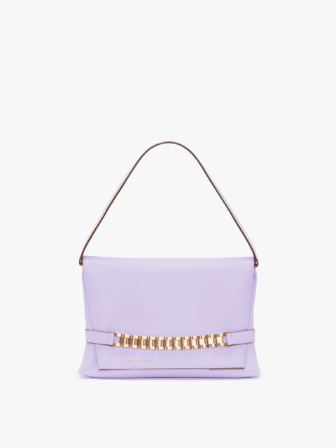 Victoria Beckham Chain Pouch with Strap in Lilac Leather