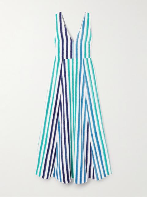 EMPORIO SIRENUSE Nellie Striped Cotton Maxi Dress