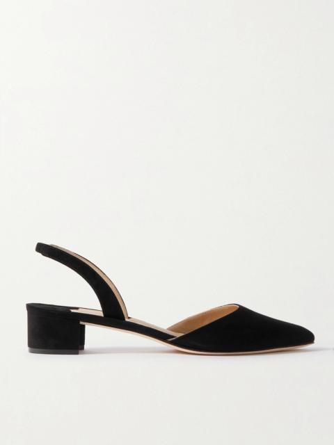 Manolo Blahnik Aspro 30 Suede Slingback Pumps