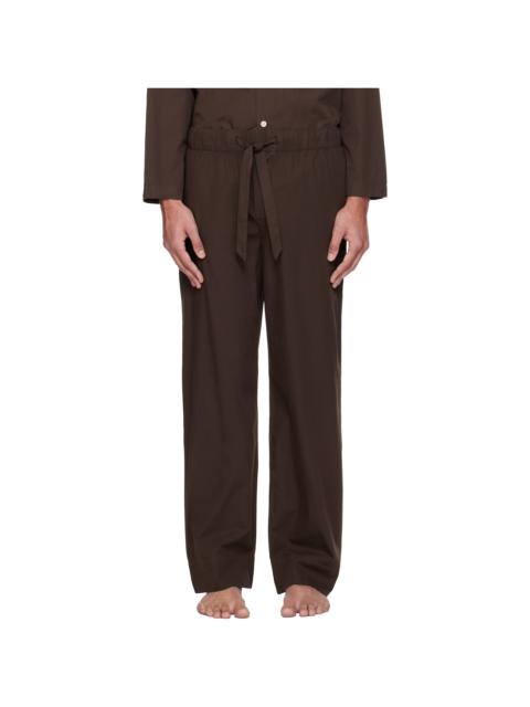 TEKLA Brown Poplin Pyjama Pants
