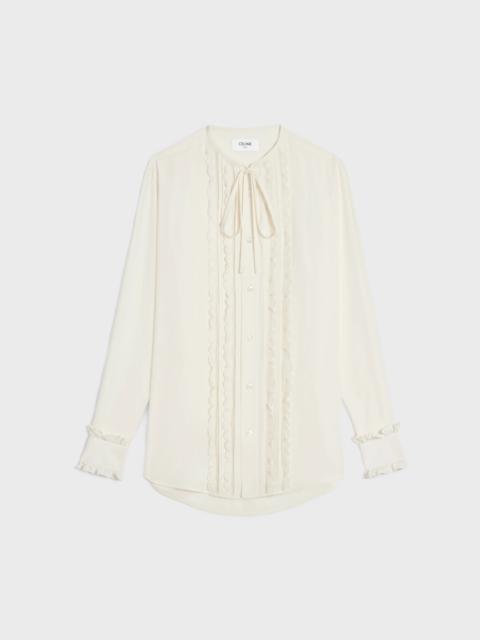 CELINE frilled romy shirt in silk crepe and acetate
