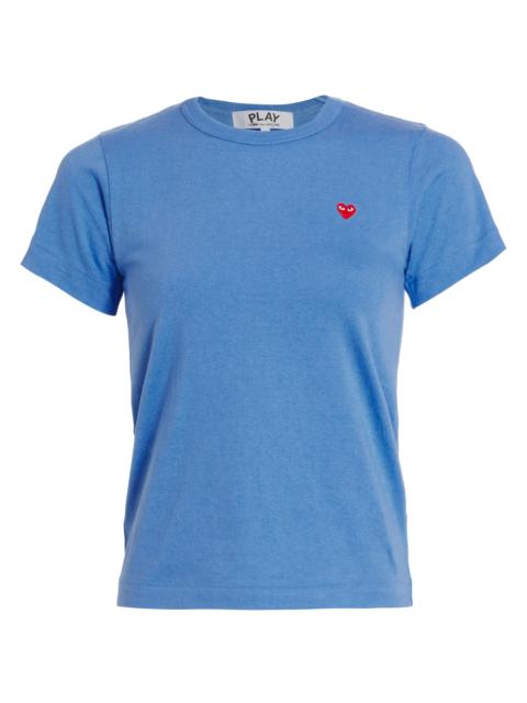 Comme Des Garçons Women's Short-Sleeve Heart-Patch T-Shirt - Blue
