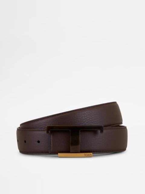 Tod's REVERSIBLE BELT IN LEATHER - BROWN