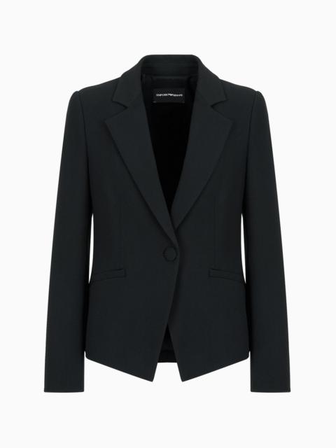 Cady crêpe jacket with lapels