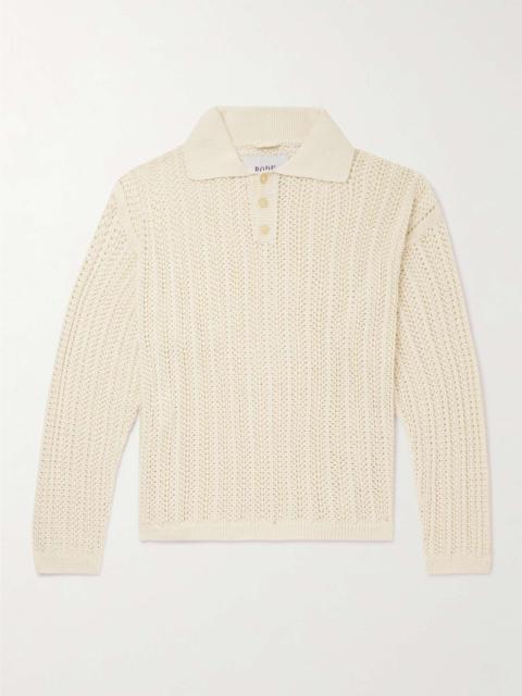 BODE Pointelle-Knit Cotton Polo Shirt