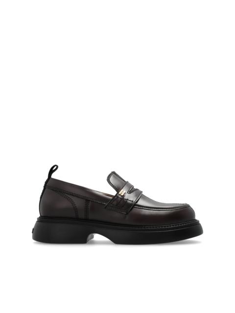 logo-plaque loafers