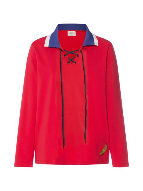 HANRO Charlotte Adam x HANRO Cotton Blend Lace-Up Collared Top