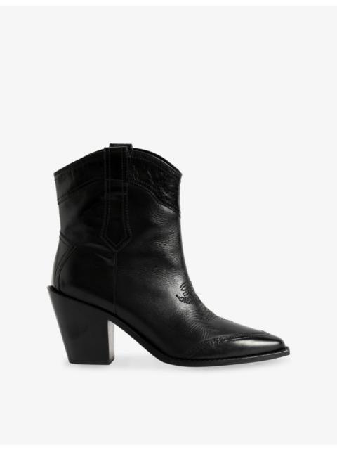 Zadig & Voltaire Cara Heeled Leather Ankle Boots
