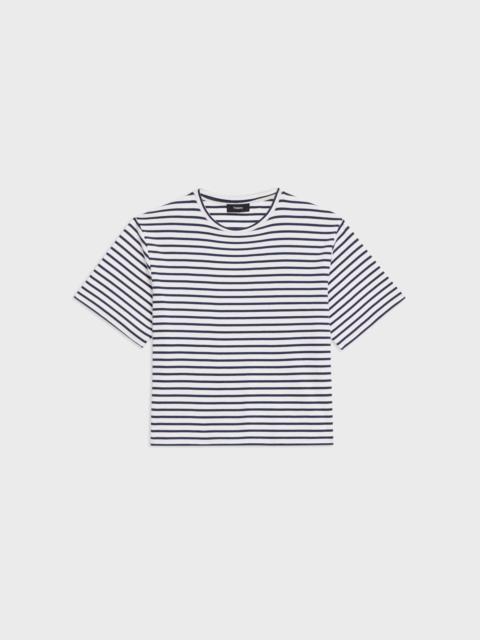 Theory Boxy Tee in Striped Cotton Jersey
