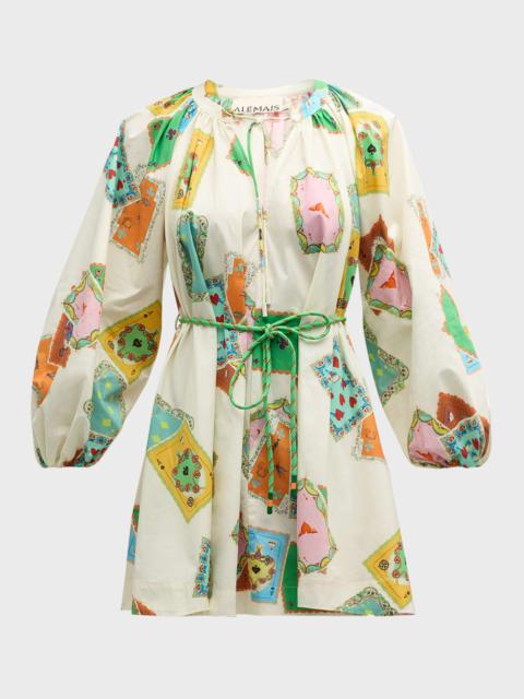 Rummy Long-Sleeve Multicolor Print Organic Cotton Mini Dress