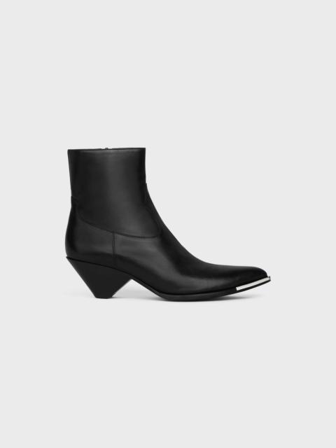 CELINE ZIPPED CONIQUE BOOT WITH METAL TOE in SHINY CALFSKIN