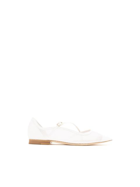 MALONE SOULIERS Bettina mesh buckled ballet flats