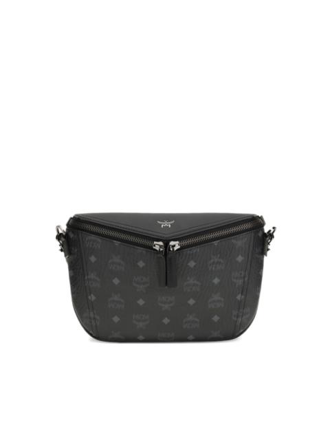MCM small Diamant 3D logo-printed zip messenger bag