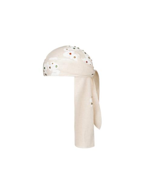 DENIM TEARS Denim Tears Rhinestone Cotton Wreath Durag Oatmeal