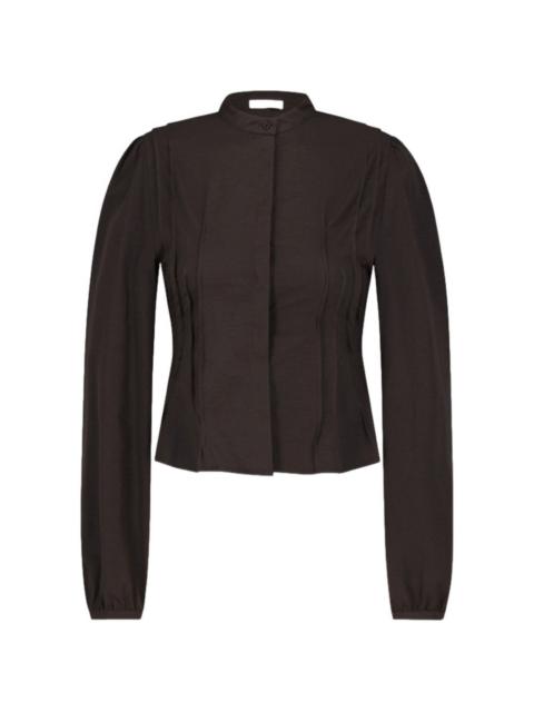 AMOMENTO pintuck slim shirt